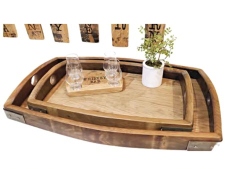 Whiskey and Wine Design Rectangle Vino Oak Tray Fashion