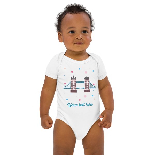 Personalised Custom Text - Baby Bodysuit - London Doodles - Tower Bridge Online Sale