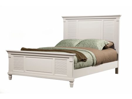 Alpine Winchester Eastern California King Shutter Panel Bed, White (1306EK) Cheap