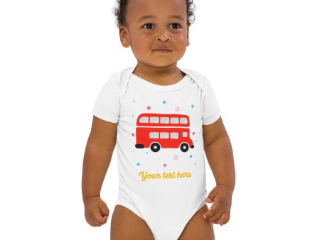 Personalised Custom Text - Baby Bodysuit - London Doodles - Bus Online Sale