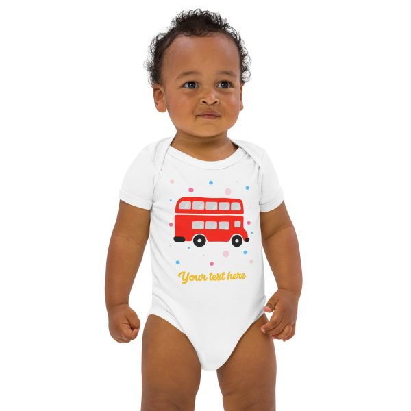 Personalised Custom Text - Baby Bodysuit - London Doodles - Bus Online Sale