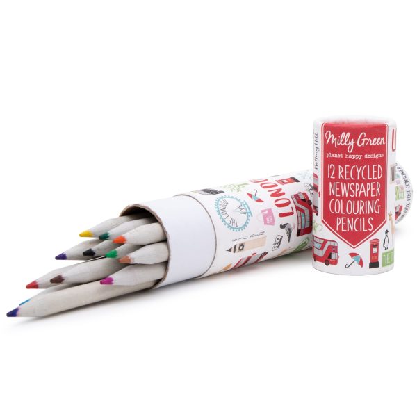 London Adventures Recycled Newspaper Colouring Pencils Set by Milly Green Sale