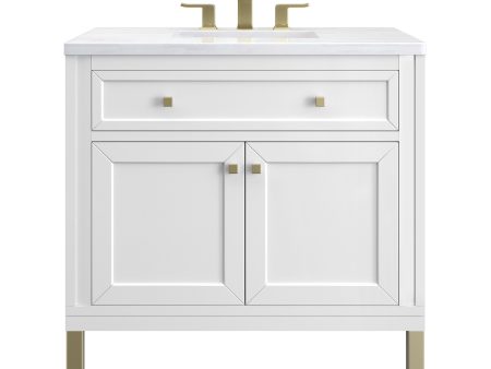 James Martin Vanities Chicago Collection 36 in. Single Vanity in Glossy White with Countertop Options Sale