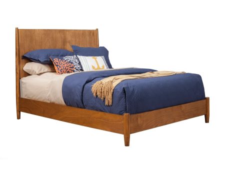 Alpine Flynn Mid Century Modern Standard King Panel Bed, Acorn Discount