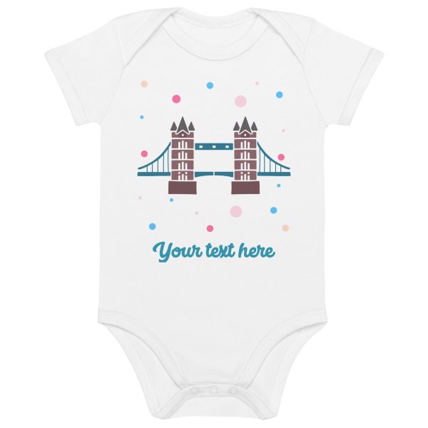 Personalised Custom Text - Baby Bodysuit - London Doodles - Tower Bridge Online Sale