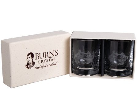 Tower Bridge Round Dram Whisky Glasses Boxed Set Hot on Sale