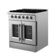 Forno Galiano 30 in. 4.32 cu. ft. French Door Freestanding All Gas Range in Stainless Steel (FFSGS6444-30) Cheap