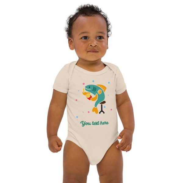 Personalised Custom Text - Baby Bodysuit - London Doodles - Fish & Chips Online Sale