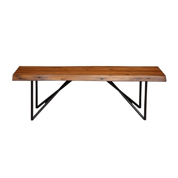 Alpine Live Edge Bench, Light Walnut Online now