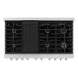 ZLINE 48 in. 6.7 cu. ft. Paramount Double Oven Gas Range with 8 Burner Cooktop in DuraSnow® Stainless Steel with Black Matte Doors (SGRS-BLM-48) Online Hot Sale