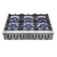 Forno Spezia 36 in. 6 Burner Gas Cooktop with Wok Ring and Griddle in Stainless Steel (FCTGS5751-36) Cheap