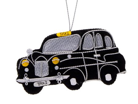 Black London Taxi Stitched Christmas Decoration For Sale