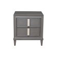 Alpine Lorraine 2 Drawer Nightstand, Dark Gray Discount