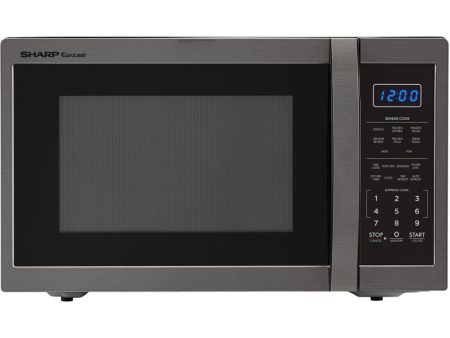 Sharp Carousel 1.4 cu. ft. 1100W 21 in. Countertop Microwave Oven in Black Stainless Steel (SMC1452CH) Sale