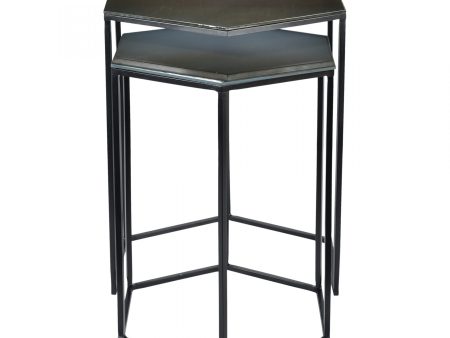 Moe s Home Collection Set of Two Nesting Polygon Accent Tables Discount