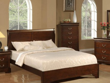 Alpine West Haven Eastern King Low Footboard Sleigh Bed, Cappuccino Online Hot Sale