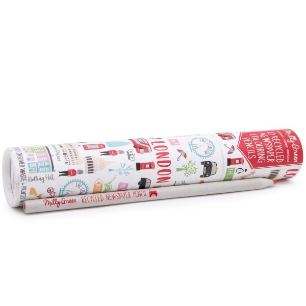 London Adventures Recycled Newspaper Colouring Pencils Set by Milly Green Sale