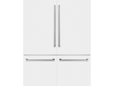 ZLINE 60 in. 32.2 cu. ft. French Door Built-In Bottom Freezer Refrigerator with Water Dispensers and Ice Makers in White Matte (RBIV-WM-60) Online Sale