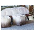 Moe s 16 in. Lamb Fur Pouf with Cappuccino Ombre Design Online