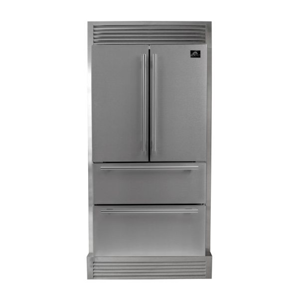 Forno Moena - 36 in. 19 cu. ft. French Door Counter Depth Refrigerator with Decorative Grill Trim Kit in Stainless Steel (FFRBI1820-40SG) Online Sale