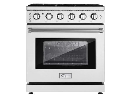 Empava 30 In. Pro-Style Freestanding Gas on Gas Range in Stainless Steel (30GR10) Online Sale