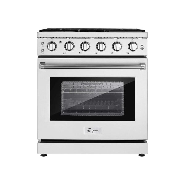 Empava 30 In. Pro-Style Freestanding Gas on Gas Range in Stainless Steel (30GR10) Online Sale