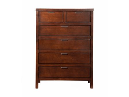 Alpine Carmel 6 Drawer Chest, Cappuccino Online