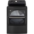 LG 27 in. Smart Wi-Fi Enabled Electric Dryer with TurboSteam In Black Steel 7.3 cu. ft. (DLEX7900BE) Sale