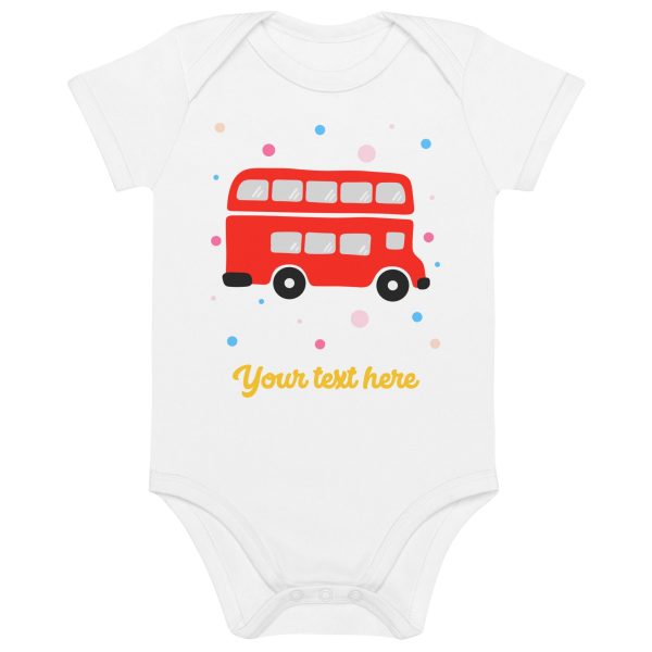 Personalised Custom Text - Baby Bodysuit - London Doodles - Bus Online Sale