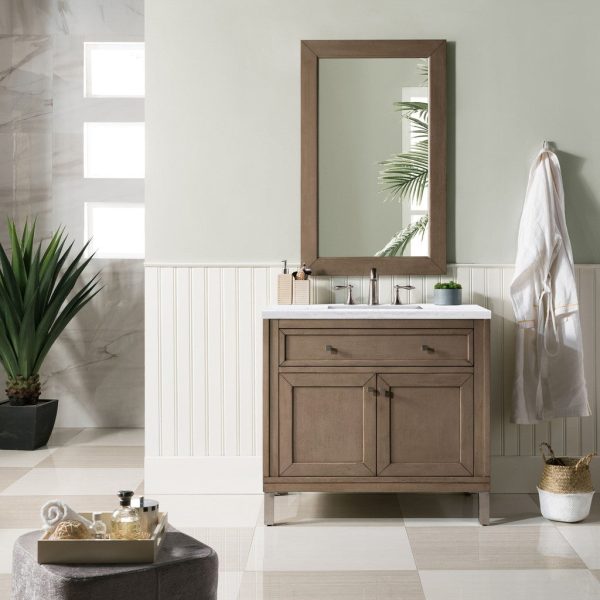 James Martin Vanities Chicago Collection 36 in. Single Vanity in Whitewashed Walnut with Countertop Options on Sale