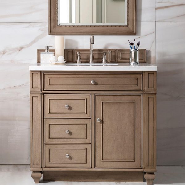 James Martin Vanities Bristol Collection 36 in. Single Vanity in Whitewashed Walnut with Countertop Options Supply