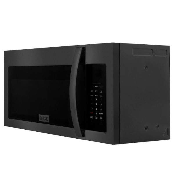 ZLINE Black Stainless Steel Over the Range Convection Microwave Oven with Modern Handle (MWO-OTR-BS) Online Hot Sale