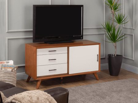 Alpine Flynn Small TV Console, Acorn White Online now