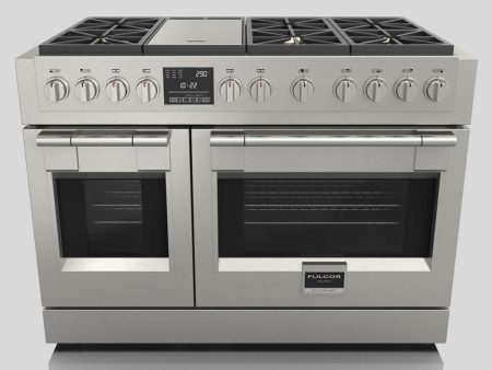 Fulgor Milano 48 in. 600 Series Dual Fuel Range with 6 Burners and Trilaminate Griddle in Stainless Steel (F6PDF486GS1) Online now