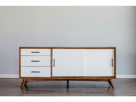 Alpine Flynn Large TV Console, Acorn White Online Sale