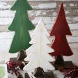 Kalalou Set of 3 Painted Wooden Tabletop Christmas Trees For Cheap