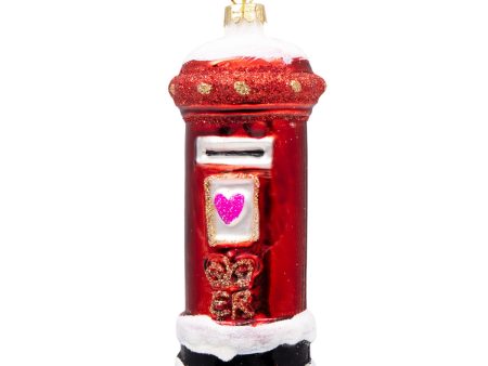 Gisela Graham Post Box Painted Glass Christmas Decoration Hot on Sale