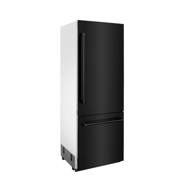 ZLINE 30 in. 16.1 cu. ft. Built-In Bottom Freezer Refrigerator with Water Dispenser and Ice Maker in Black Stainless Steel (RBIV-BS-30) Online now