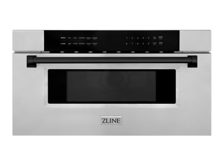 ZLINE Autograph Edition 30 in. 1.2 cu. ft. Built-In Microwave Drawer in Stainless Steel with Matte Black Accents (MWDZ-30-MB) Online Hot Sale