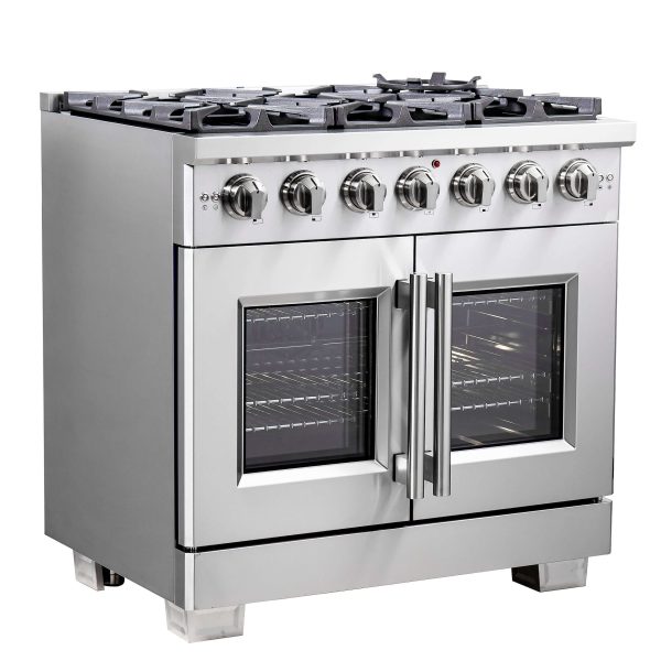 Forno Capriasca 36 in. 5.36 cu. ft. French Door Freestanding All Gas Range in Stainless Steel (FFSGS6460-36) Online