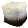 Moe s 16 in. Lamb Fur Pouf with Cappuccino Ombre Design Online