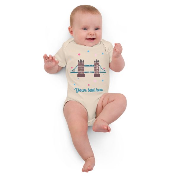 Personalised Custom Text - Baby Bodysuit - London Doodles - Tower Bridge Online Sale