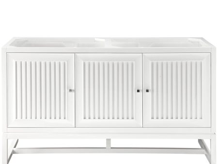 James Martin Vanities Athens Collection 60 in. Double Vanity in Glossy White, Cabinet Only Cheap