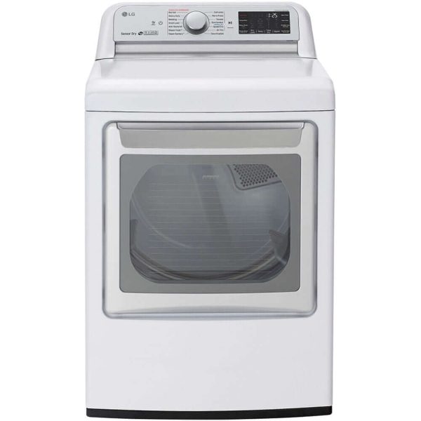 LG 27 in. Smart Wi-Fi Enabled Electric Dryer with TurboSteam In White 7.3 cu. ft. (DLEX7800WE) Hot on Sale