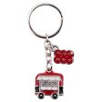 Red Bus Die Cast Charm Keyring For Sale