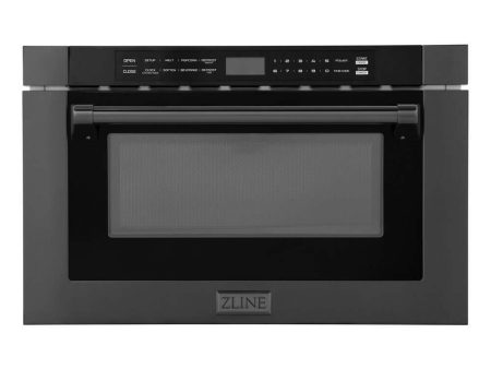 ZLINE 24 in. 1.2 cu. ft. Black Stainless Steel Built-in Microwave Drawer with a Traditional Handle (MWD-1-BS-H) Cheap