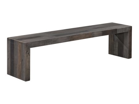 Moe s 71 in. Vintage Dining Bench in Grey Pine Hot on Sale