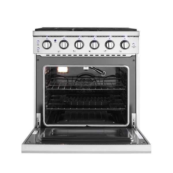 Empava 30 In. Pro-Style Freestanding Gas on Gas Range in Stainless Steel (30GR10) Online Sale