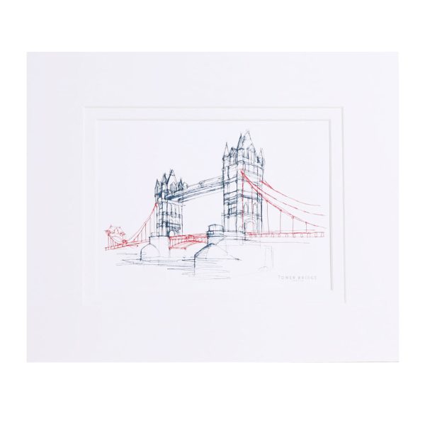 Tower Bridge Line Large Mounted Print Cheap