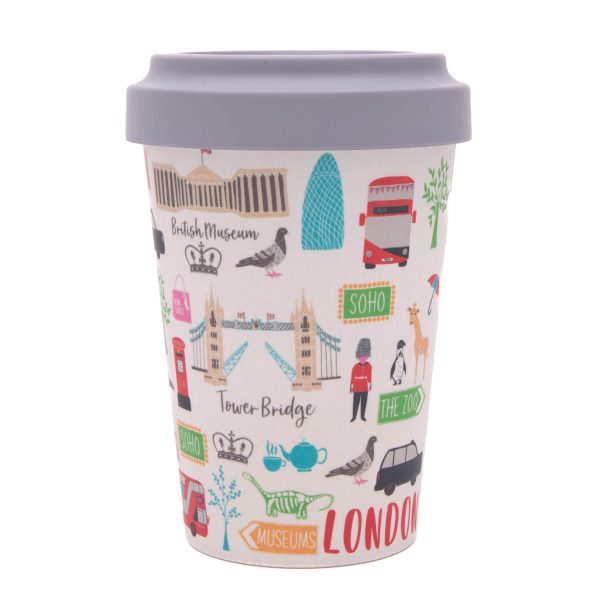 London Adventures Bamboo Travel Cup by Milly Green Hot on Sale